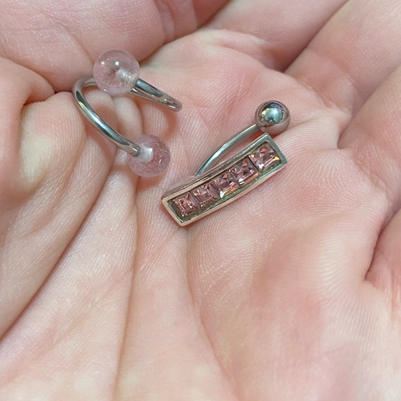 Pink belly button ring duo - Picture 9 of 13
